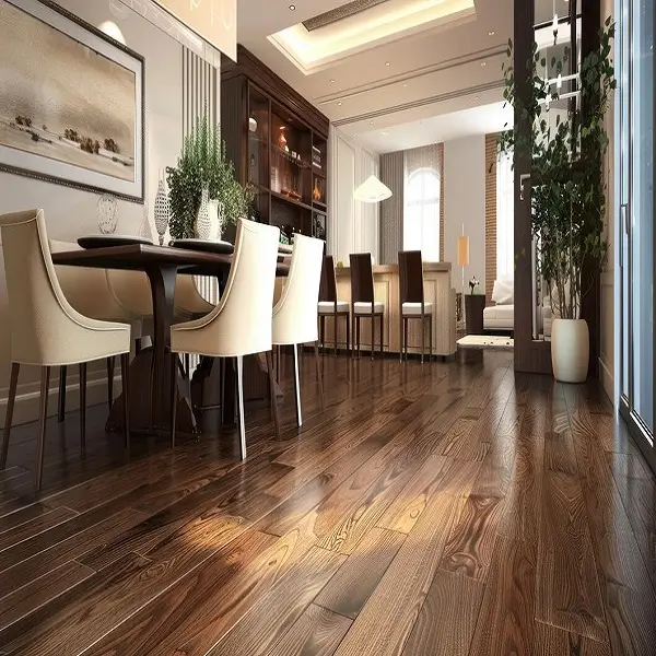 Stone and marble-look SPC flooring finish