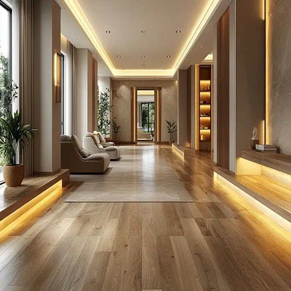 Click-lock rigid core SPC flooring planks