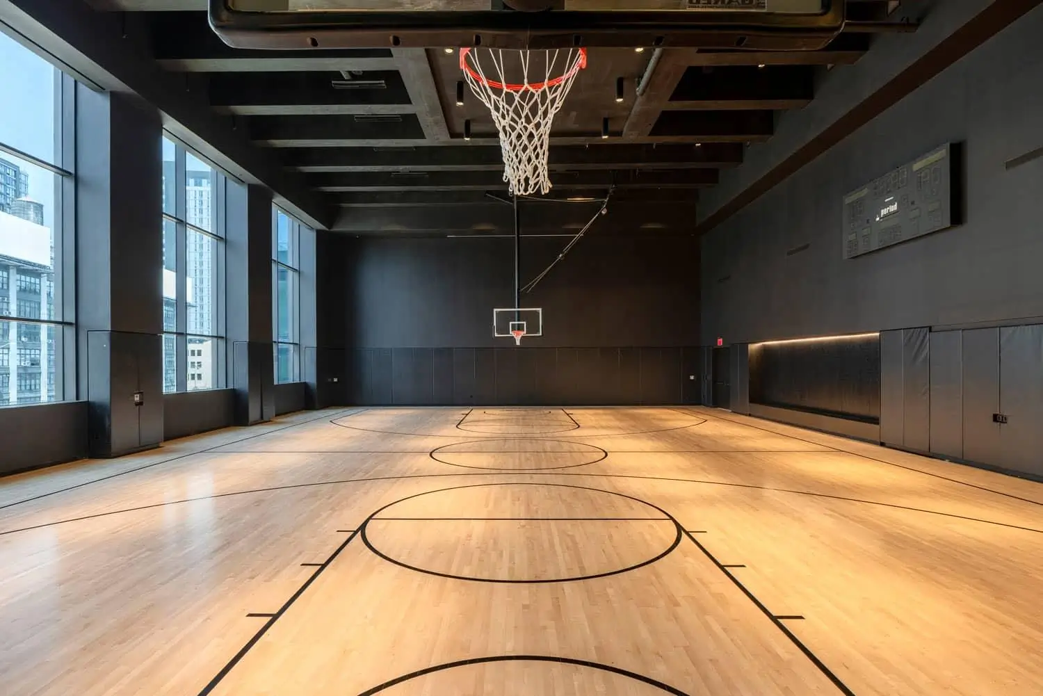 Sports flooring surface texture close up