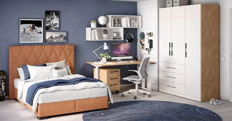 Teenager bed design for modern Dubai bedroom