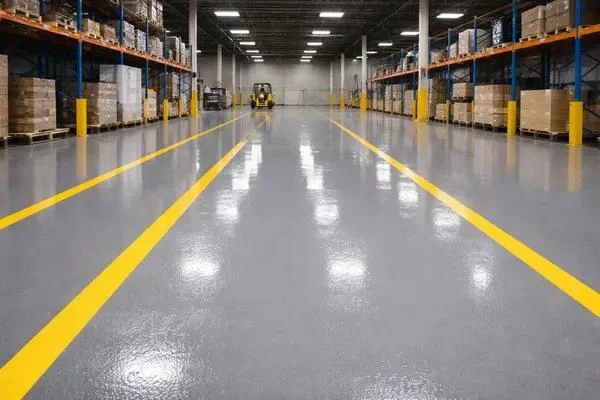 Industrial epoxy flooring close-up