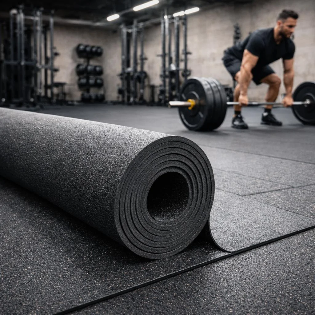 Heavy duty rubber flooring engineered for impact