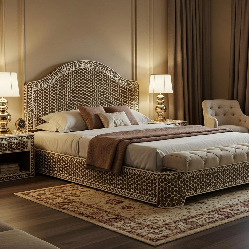 Custom bed manufacturing at Risala Furniture Dubai