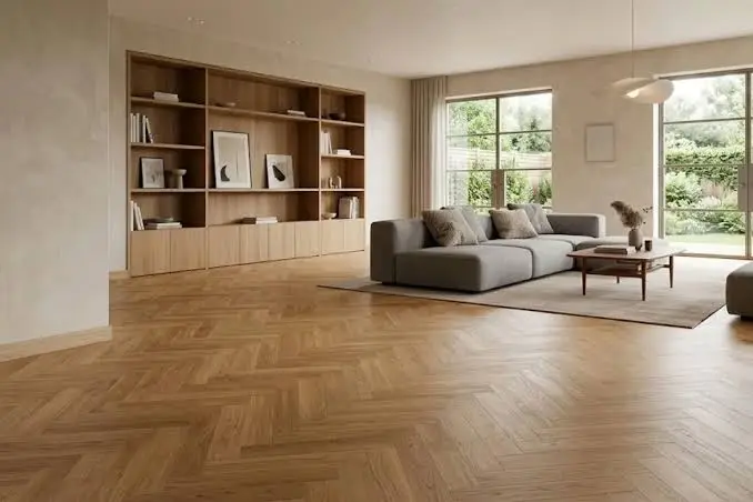 Brushed Antique Grain Textured Parquet Oak Wood