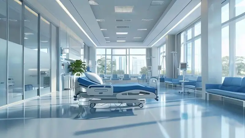 Premium hospital flooring corridor in Dubai
