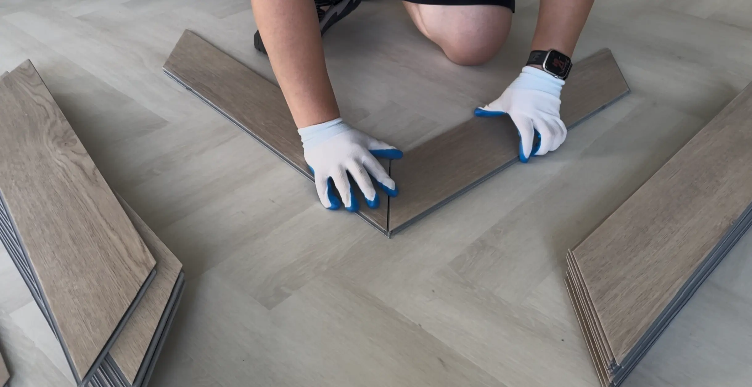 Precision Parquet Block Joint Alignment Close Up