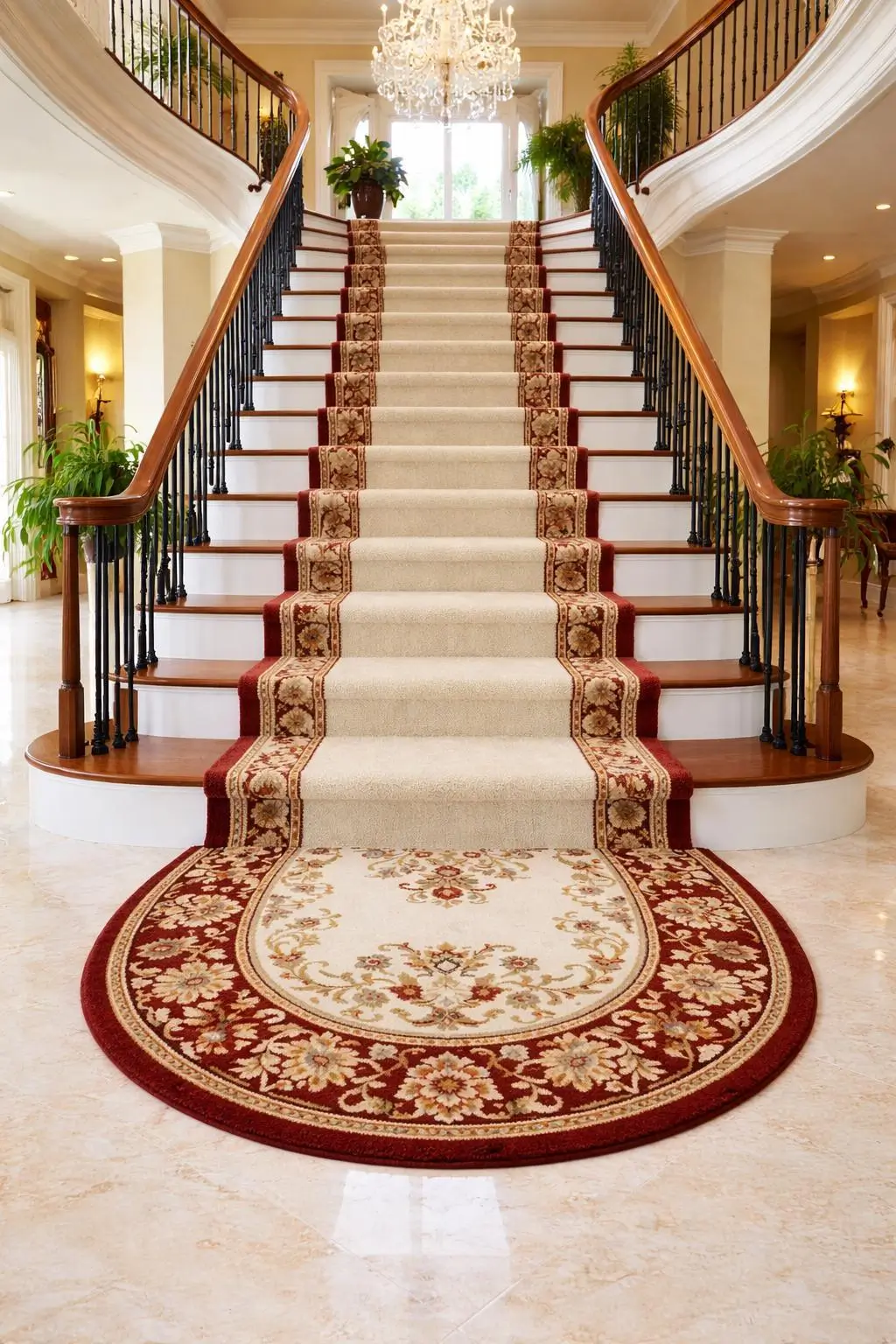 Classic patterned stair carpet runner design Dubai