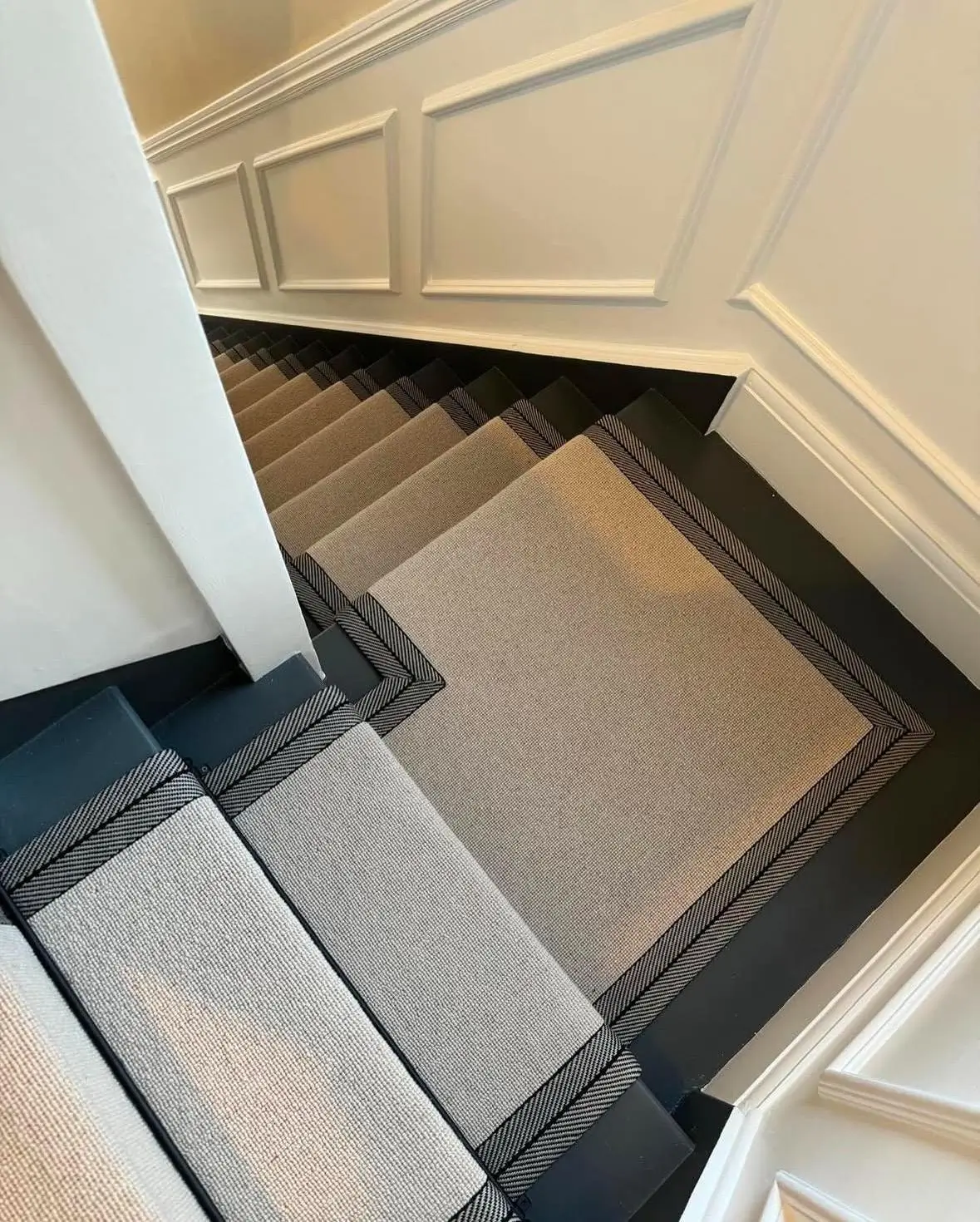 Close-up of clean stair carpet runner finishing Dubai