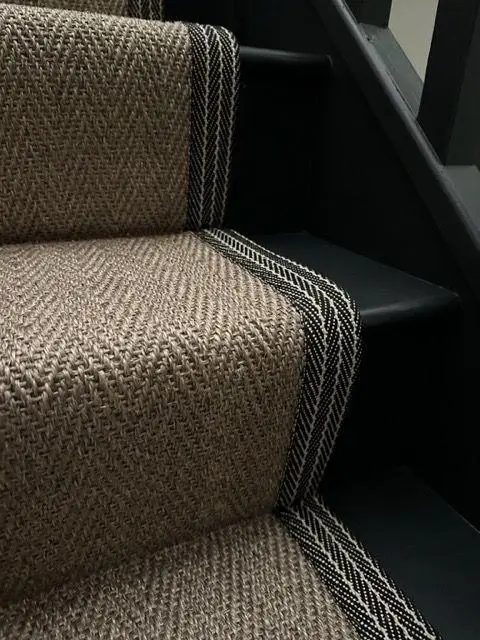 Close-up detail of stair runner carpet texture Dubai
