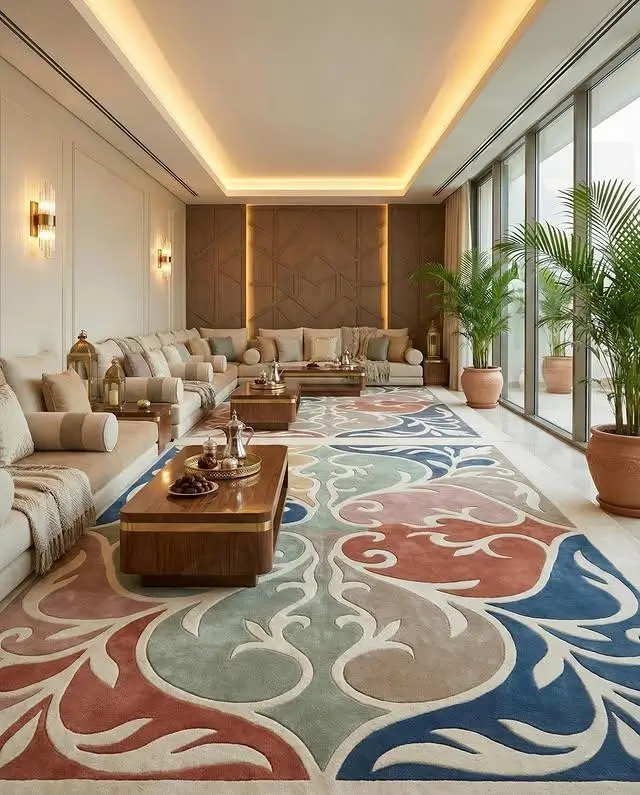 Textured neutral rug in a modern interior