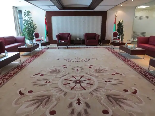 Luxury patterned rug in an elegant interior