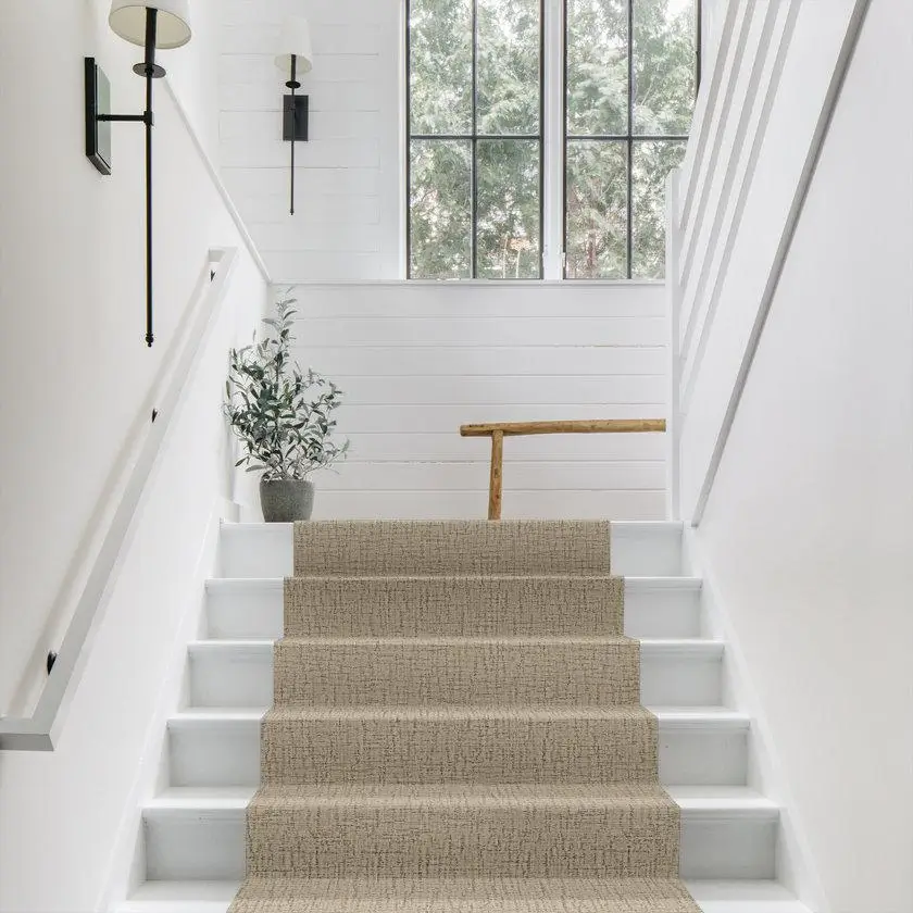 Modern stair runner carpet detail Dubai