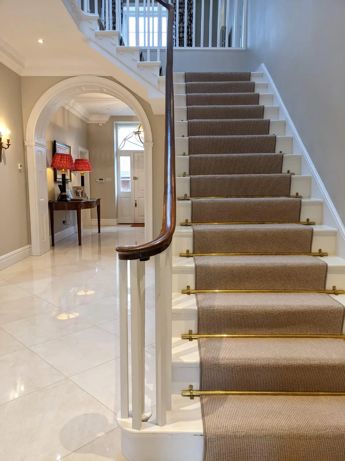 Residential straight staircase carpet runner Dubai