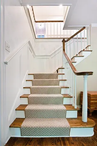 Luxury stair carpet runners installed on a Dubai staircase