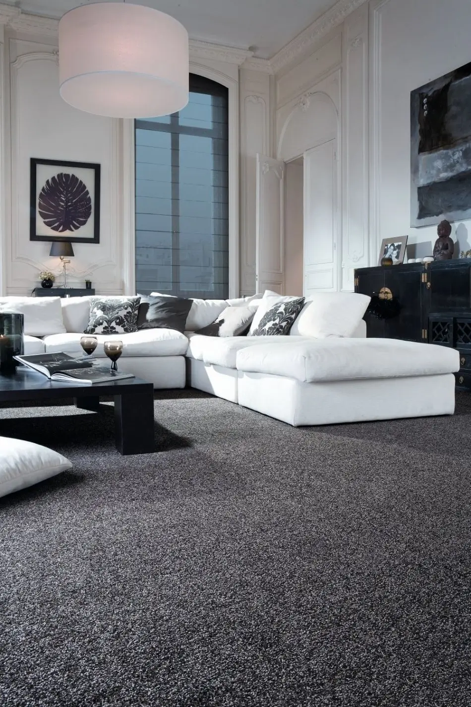 Luxury villa carpets Dubai installed in elegant living room